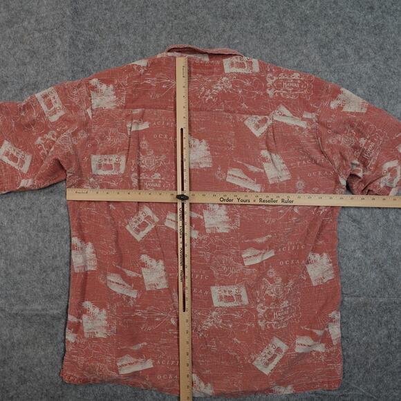 Vintage Columbia Shirt Mens XXL Short Sleeve Button Map Island All Over Print - Picture 6 of 9